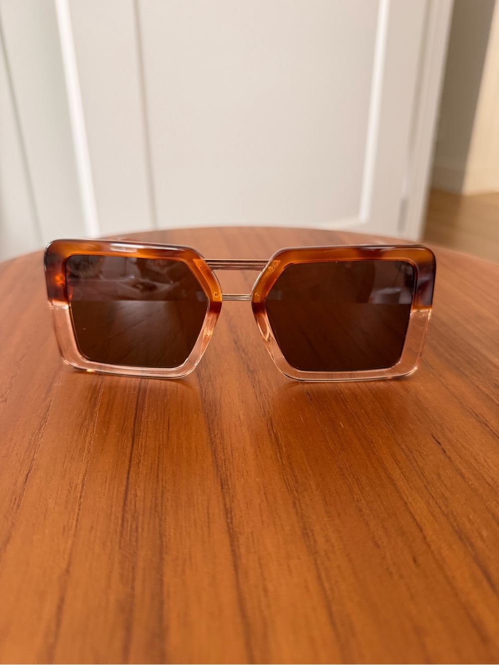 Coco and Breezy Oversized Square Ombre Tortoiseshell Sunglasses - Brown Lenses